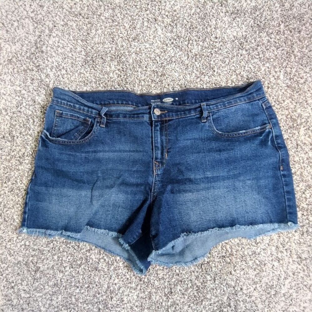 Old Navy Womens 14 Denim Jean Shorts Distressed Raw Hem